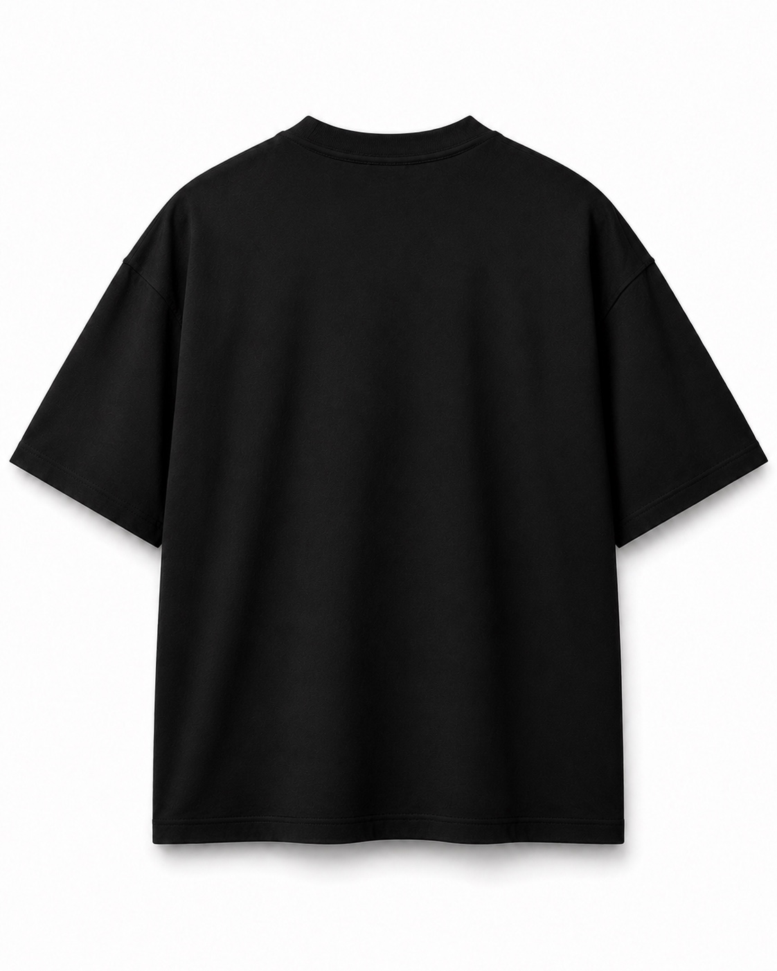 Vista traseira lisa da camiseta preta VORAZ Essential Black